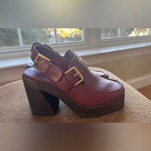 Charlotte Stone size 36 Elegant Burgundy Platform Heels